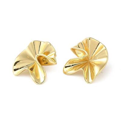 Rack Plating Brass Flower Stud Earrings for Women