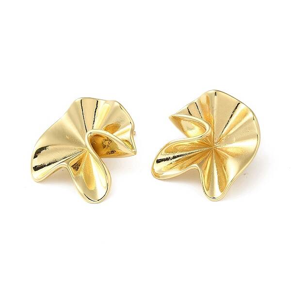 Rack Plating Brass Flower Stud Earrings for Women
