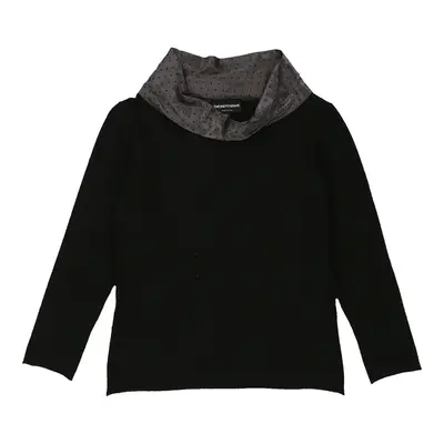 Emporio Armani Collared Top - Small Black Cotton