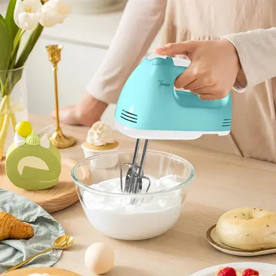 Handheld Electric Mixer, 1 Count Portable Kitchen Electric Mixer with 4 Stainless Steel Attachments, Stuiable for Mixing Butt...