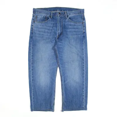 LEVI'S 505 Blue Denim Regular Straight Jeans Mens W36 L25