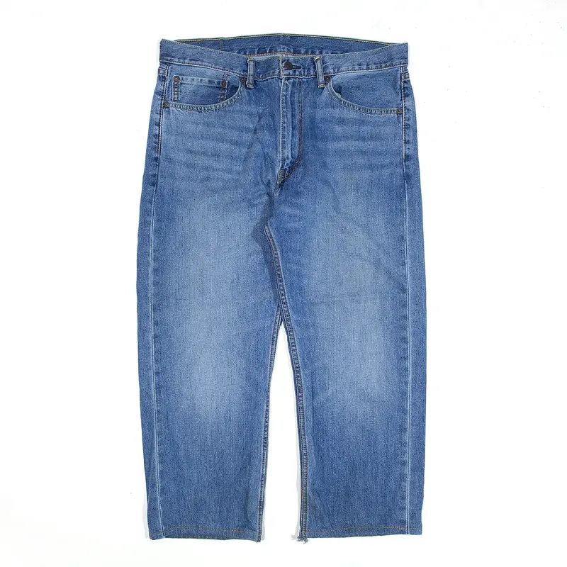 LEVI'S 505 Blue Denim Regular Straight Jeans Mens W36 L25
