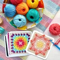 Crochet Granny Square Kit for Beginners - 50 Mixed Patterns, All-Season Winter Craft Set, Instructional Cards Included, Color...