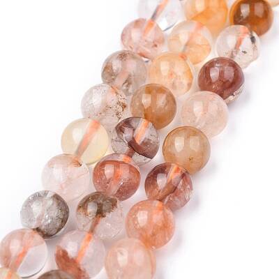 Natural Hematoid Quartz/Ferruginous Quartz Beads Strands