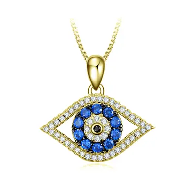 SOULMEET Evil Eye Pendant Necklace 925 Sterling Silver Greek Jewelry for Women