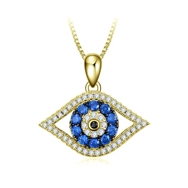 SOULMEET Evil Eye Pendant Necklace 925 Sterling Silver Greek Jewelry for Women