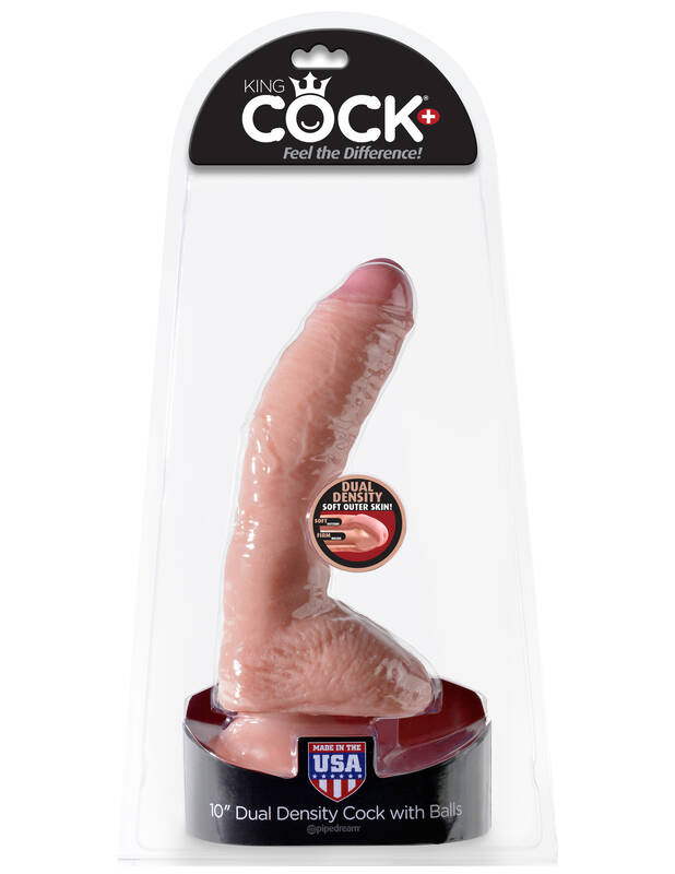 King Cock 10 Inch Dual Density Cock With Balls