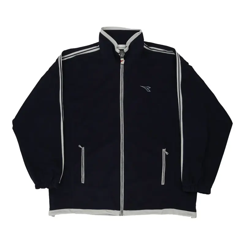 Diadora Velour Track Jacket - 2XL Navy Polyester