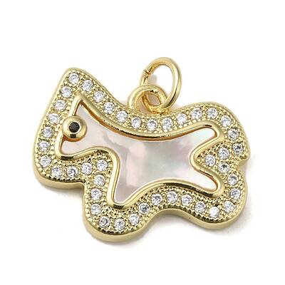 Brass Micro Pave Cubic Zirconia Pendants