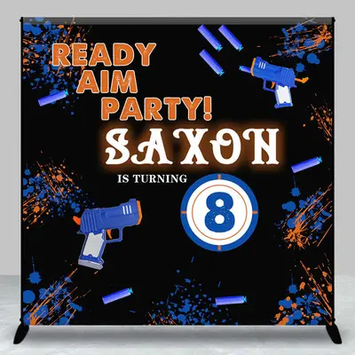 Aperturee Black Paintball Custom Name 8Th Birthday Backdrop | Custom Birthday Backdrops | Custom Cake Smash Backdrop | Custom...