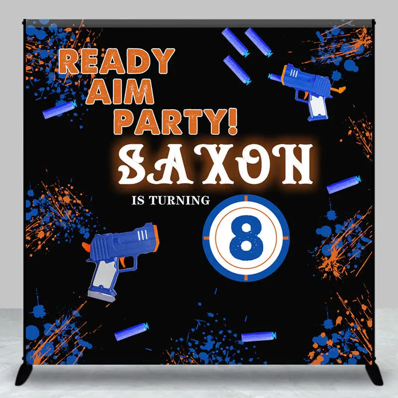 Aperturee Black Paintball Custom Name 8Th Birthday Backdrop | Custom Birthday Backdrops | Custom Cake Smash Backdrop | Custom...