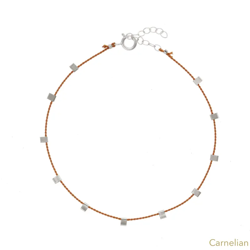 Hilo Bracelet | Metal Color: Silver | Color: Carnelian | Length: Adjustable 7 - 8 inches