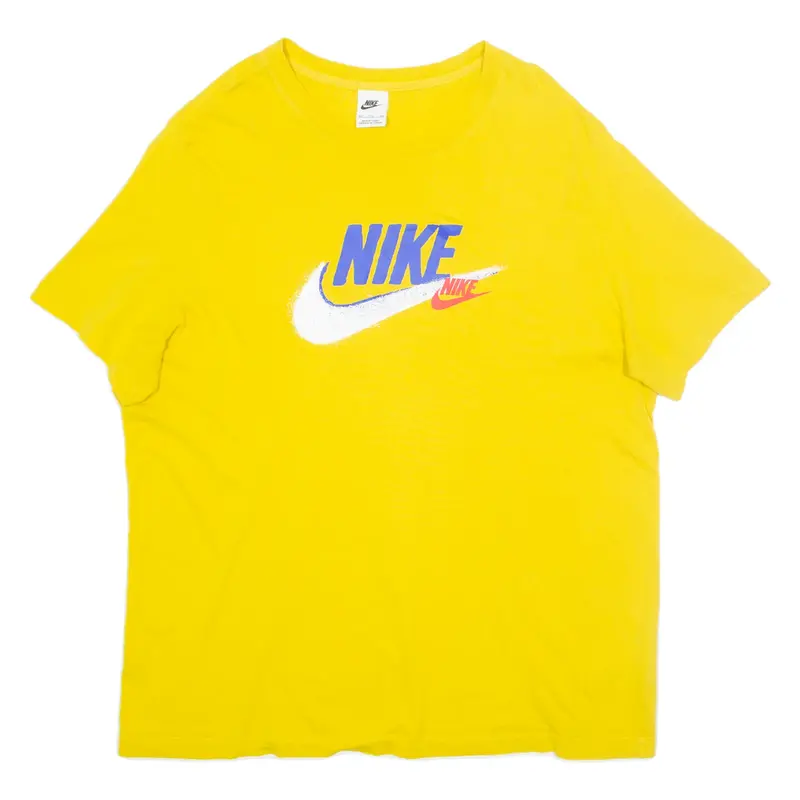 NIKE Mens T-Shirt Yellow 2XL