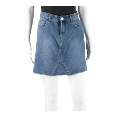 LIPSY LONDON Raw Hem Short Mini Skirt Blue Denim Womens UK 8