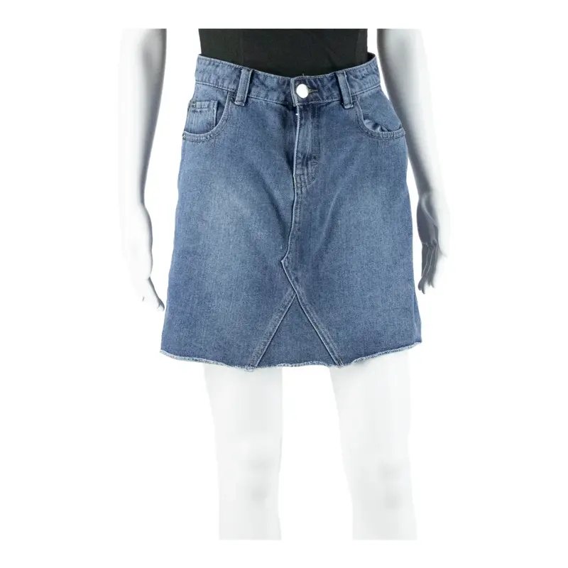 LIPSY LONDON Raw Hem Short Mini Skirt Blue Denim Womens UK 8