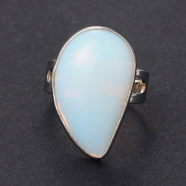 Adjustable Opalite Brass Rings