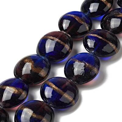 Handmade Gold Sand Lampwork Beads Strands