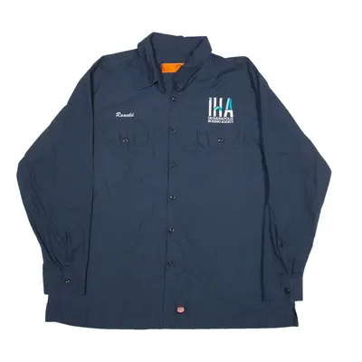 RED KAP Worker Shirt Blue Long Sleeve Mens 2XL