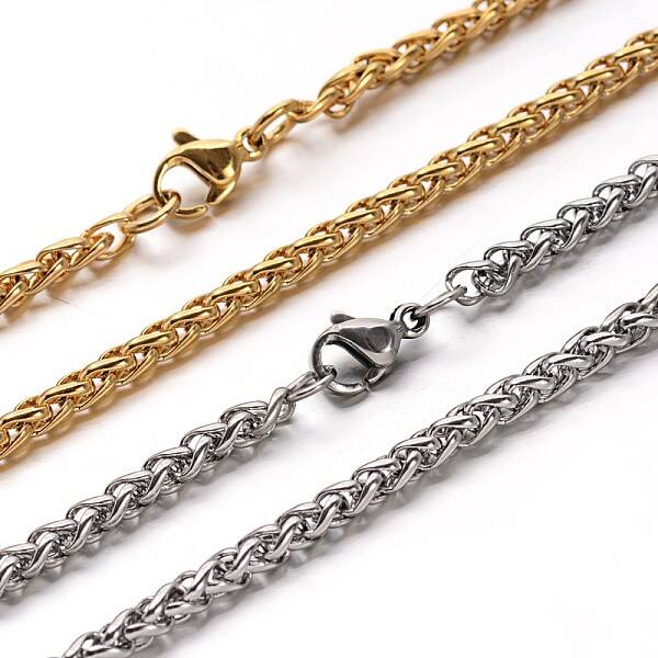 304 Stainless Steel Wheat Chain Necklaces