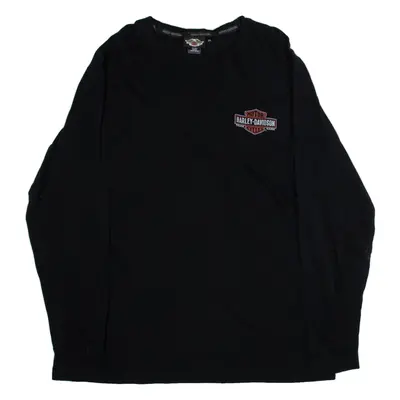 HARLEY DAVIDSON Mens T-Shirt Black Long Sleeve 2XL