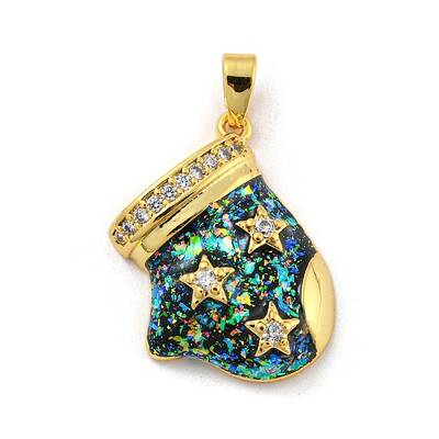 Christmas Brass Micro Pave Cubic Zirconia Pendant
