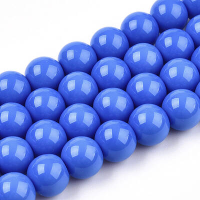 Opaque Solid Color Glass Beads Strands