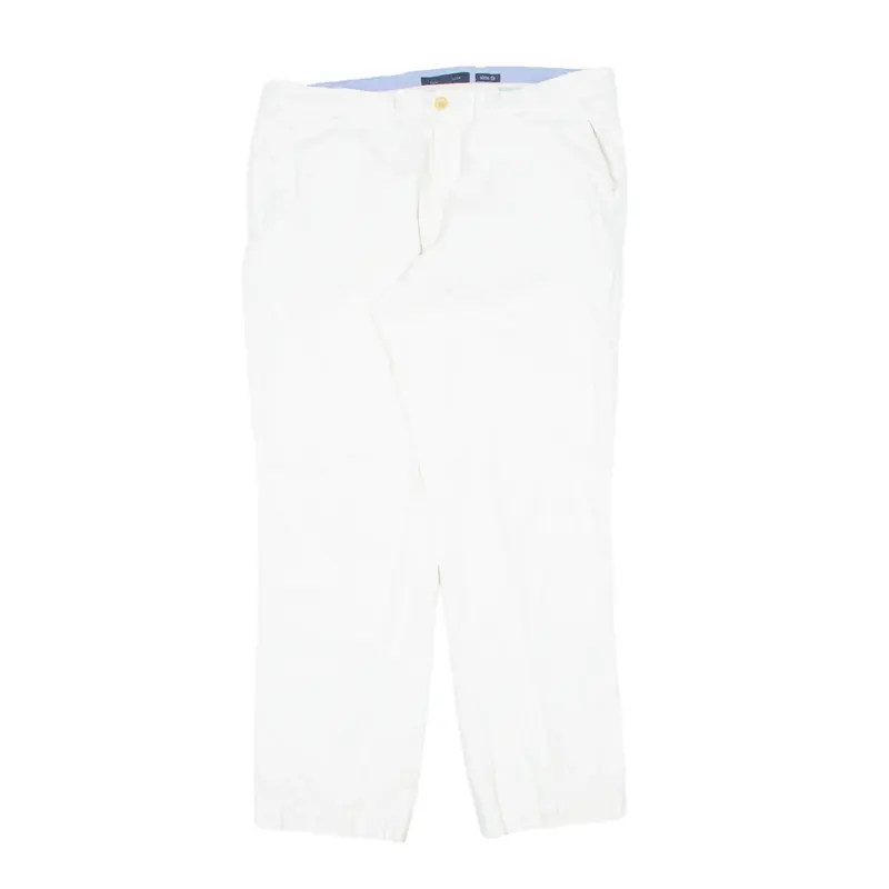 TOMMY HILFIGER Chino Trousers Cream Slim Straight Mens W36 L30