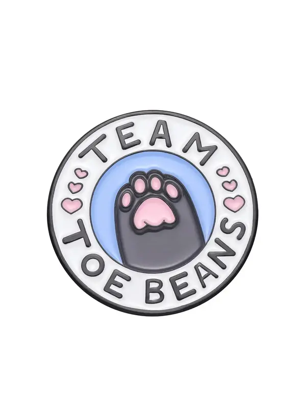 Cute Team Toe Beans Cat Paw Design Brooch Pin, 2024 Trendy Cartoon Animal Round Shaped Alloy Jewelry, Fashion All-match Brooc...