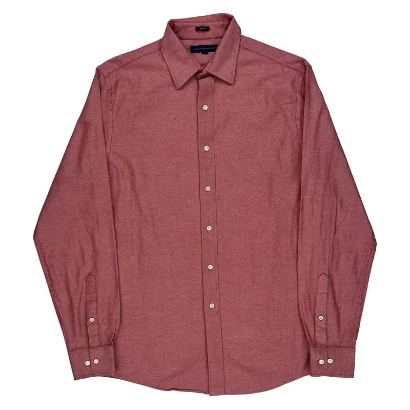Tommy Hilfiger Slim Fit Shirt - Medium Red Cotton