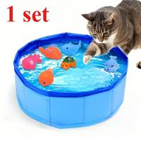 1 Set Cat Pool Toy with Fish-Water Cat Toys, Portable Cat Pool Toy, Cat Water Toys for Bored Indoor Cats, Interactive Cat Toy...