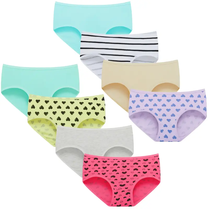 8 pieces Girls Underwear Comfortable Panties for Teens Girls Briefs