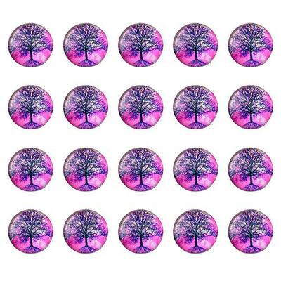 Half Round/Dome Tree Pattern Glass Flatback Cabochons for DIY Projects