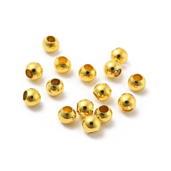 Glossy Brass Round Spacer Beads