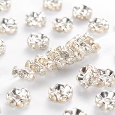 Brass Crystal Rhinestone Spacer Beads