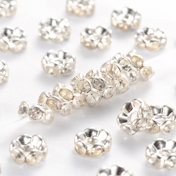 Brass Crystal Rhinestone Spacer Beads