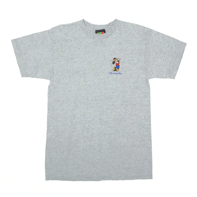 MICKEY UNLIMITED Mickey Mouse Golf Florida T-Shirt Grey Short Sleeve Mens XS