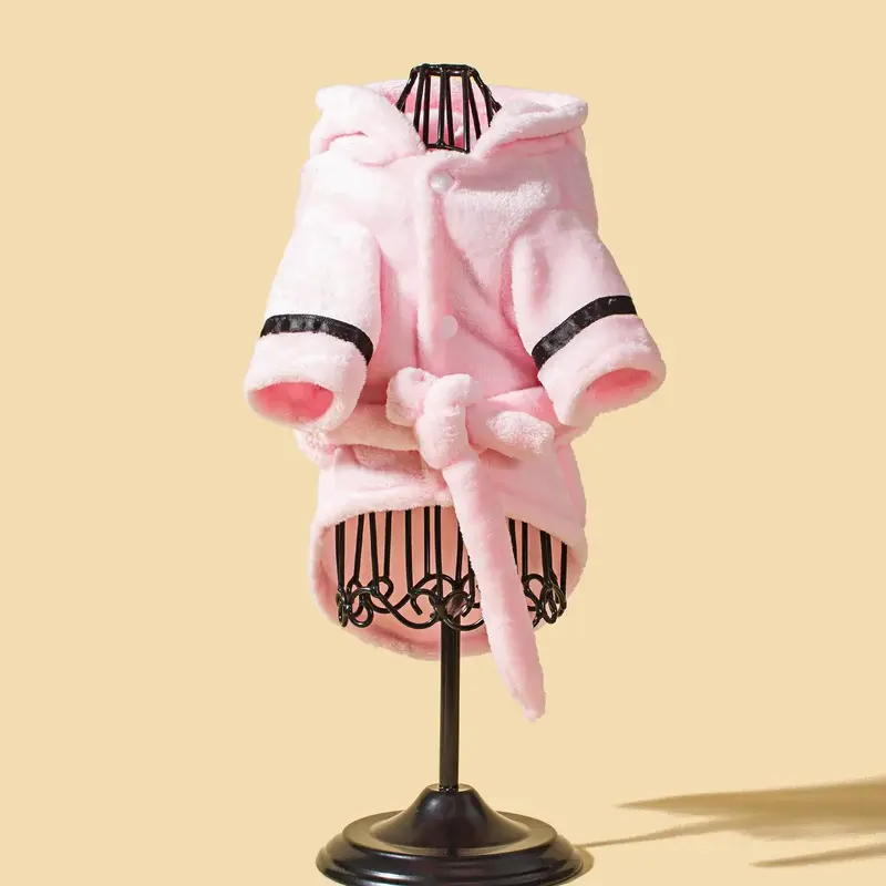 Flannel Pet Sleep Hoodie, Warm Pet Sleepwear For Small Medium Large Dogs & Cats, Comfortable Pet Coat, Dog & Cat Clothing