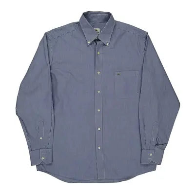 Lacoste Striped Shirt - Large Blue Cotton