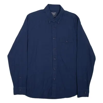 ABERCROMBIE & FITCH Mens Plain Shirt Blue Long Sleeve M
