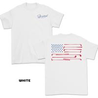 Fun Barstool Golf Graphic Shirts for Men & Women, Comfortable Cotton Apparel, American Flag with Golf Clubs Design, Perfect G...