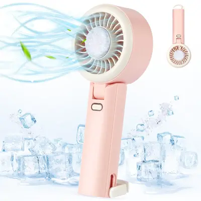 Portable Cooling Fan,5 Speed Wind,Rechargeable 10 HoursBattery Life,4 IN 1 small and Handheld for Outdoor, TravelCamping fani...