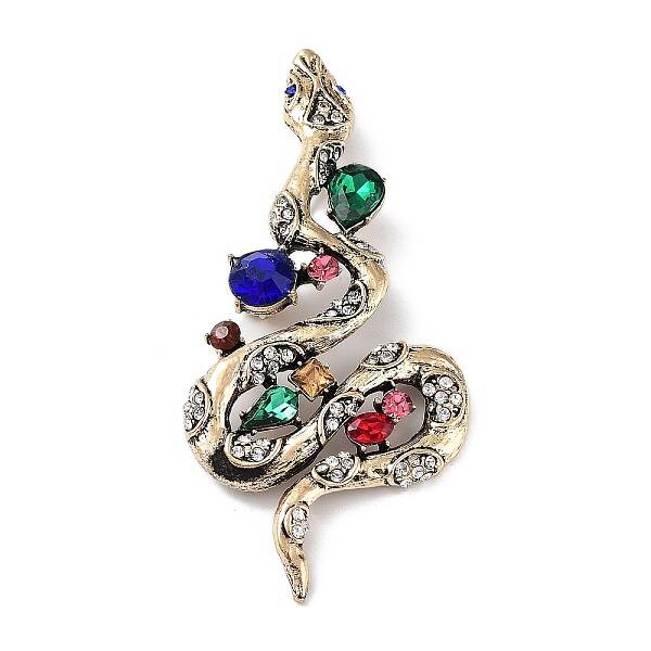Tibetan Style Alloy Pave Colorful Rhinestone Brooch