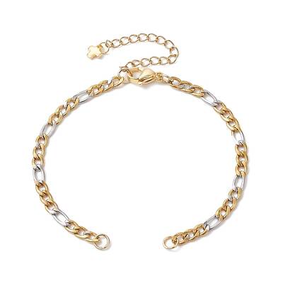 304 Stainless Steel Figaro Chain Bracelet Makings