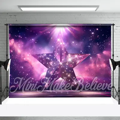 Purple Galaxy Glitter Star Stage Photoshoot Backdrop - Aperturee