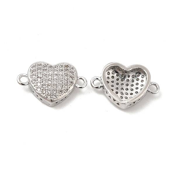 Brass Micro Pave Clear Cubic Zirconia Connector Charms