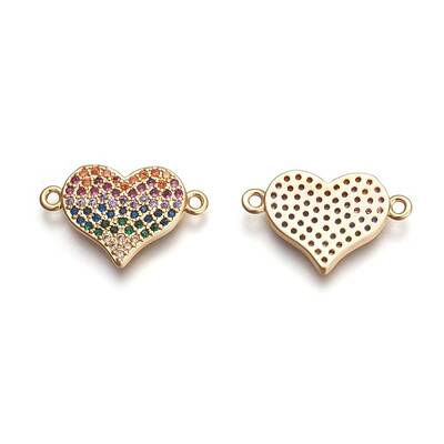 Brass Micro Pave Cubic Zirconia Links