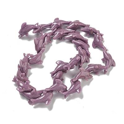 Synthetic Coral Carved Beads Strands