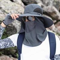 Wide Brim Fishing Hat for Men & Women - UV Sun Protection with Face Cover & Neck Flap for Face and Neck Protection