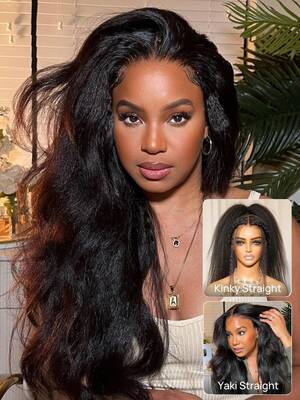 Nadula Yaki Straight 7x5 Bye Bye Knots and 13x4 Pre Everything Kinky Straight HD Lace Wig with Invisi Drawstring