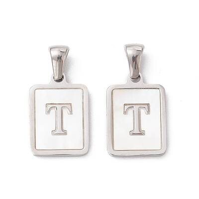 304 Stainless Steel Pave Shell Pendants